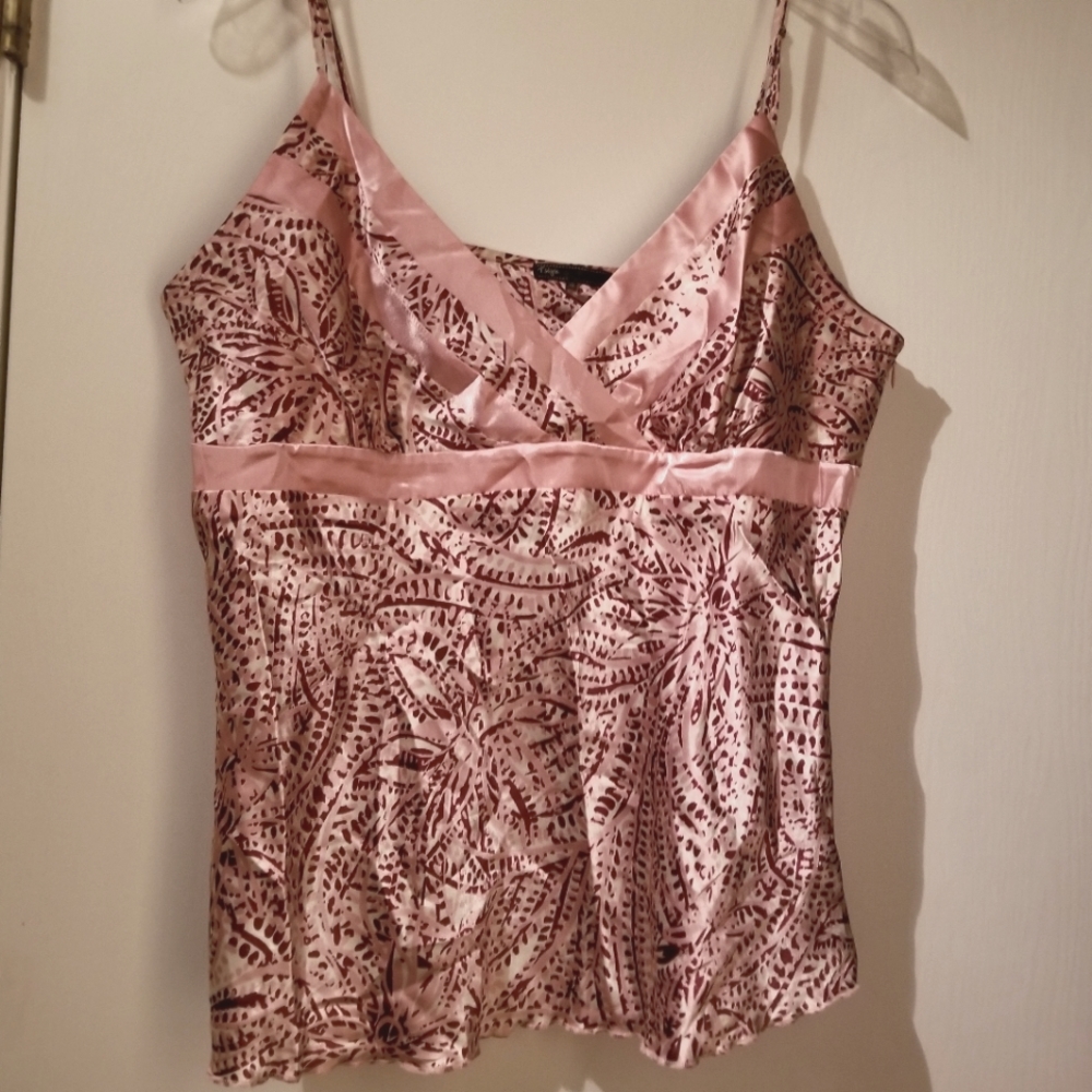 T Style Spahgetti strap animal print blouse